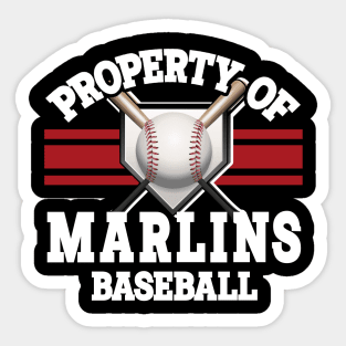 Proud Name Marlins Graphic Property Vintage Baseball Sticker